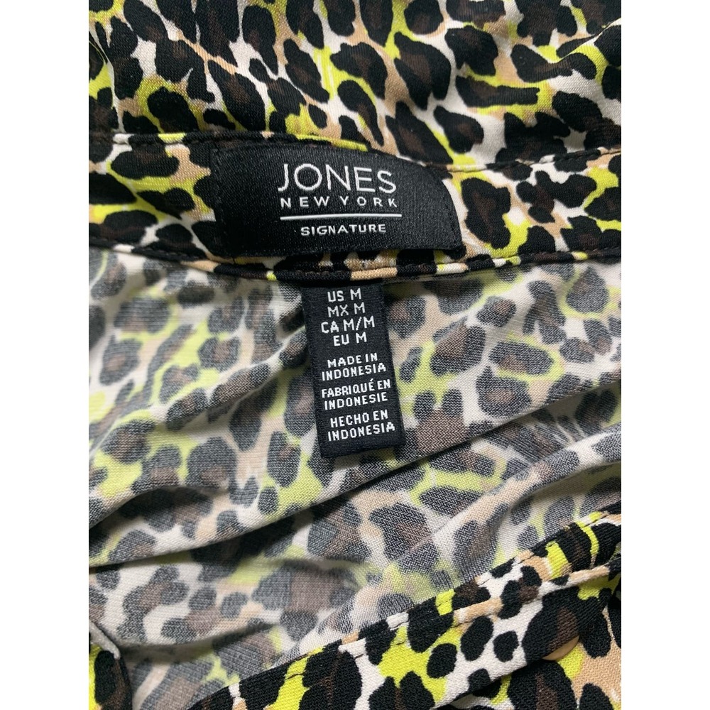 Jokes New York Leopard Print Button Up Size M - image 4